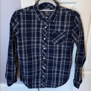 Navy Checkered Arizona Button Up - Boy’s 14/16